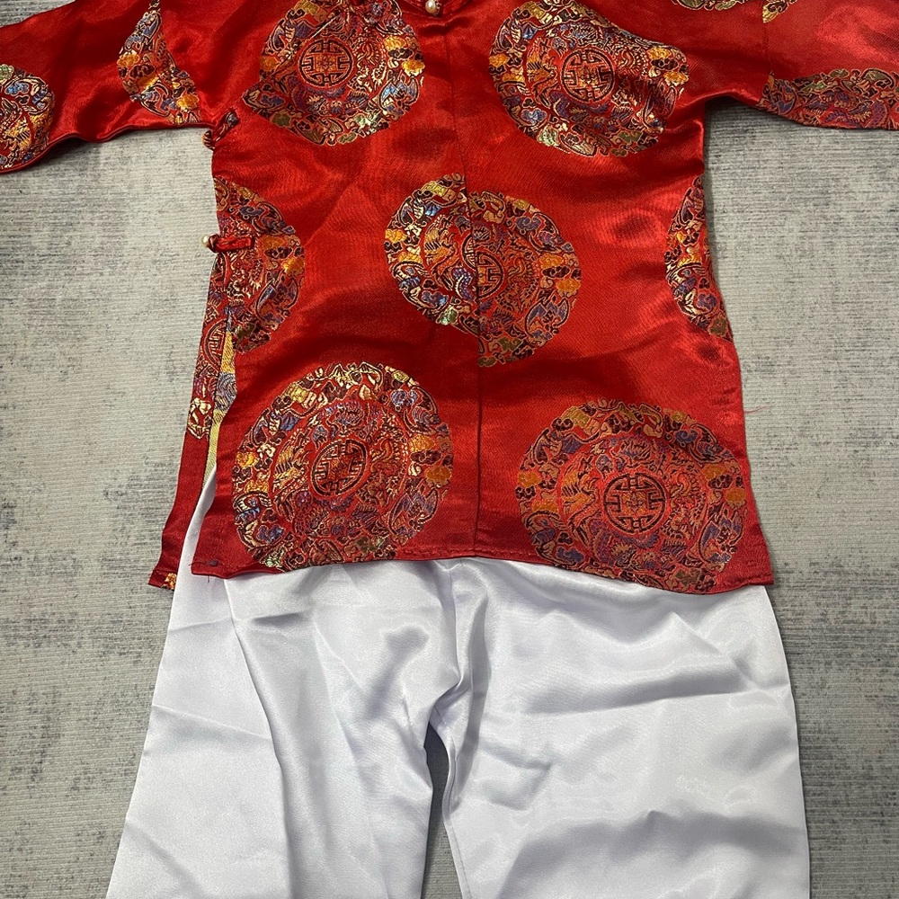 Red and White Traditional Outfit